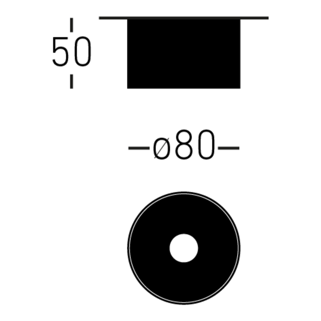 Beep 80 ON Deckenaufbaustrahler IP54 Maßzeichnung