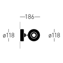 Myco 120 K TRIAC Wandaufbaustrahler Maßzeichnung