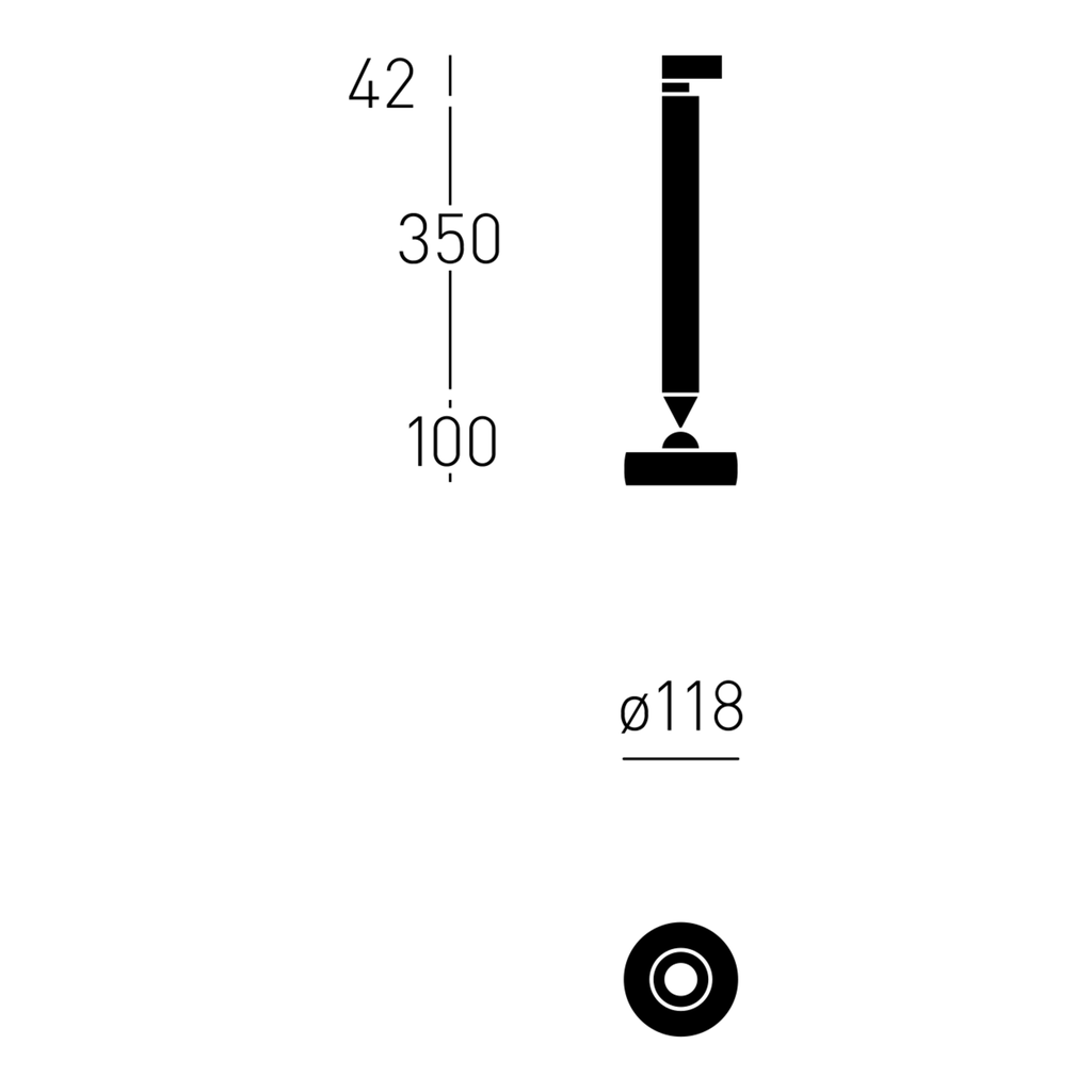 Myco 120 TRC 3PH Stromschienenstrahler Maßzeichnung