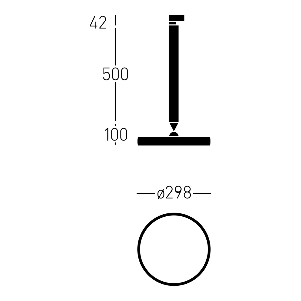 Myco 300 TRC SOFT Stromschienenstrahler Maßzeichnung