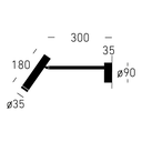 Flask 30 K TRIAC Wandaufbaustrahler Maßzeichnung