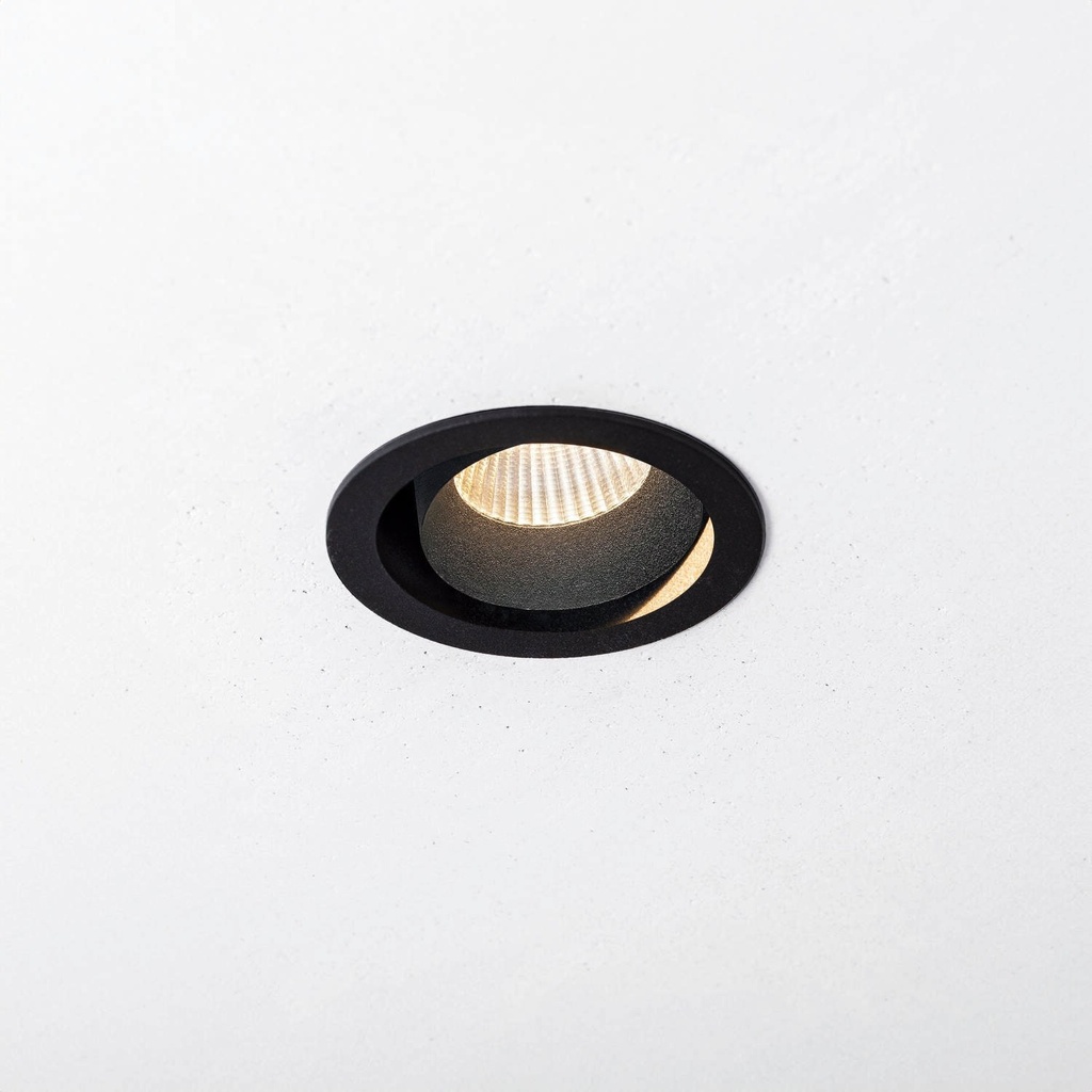 Puk L IN Trimless Deckeneinbauleuchte (2700K / CRI90, BL – Black Smooth Matt, NO-DRV – kein Treiber)