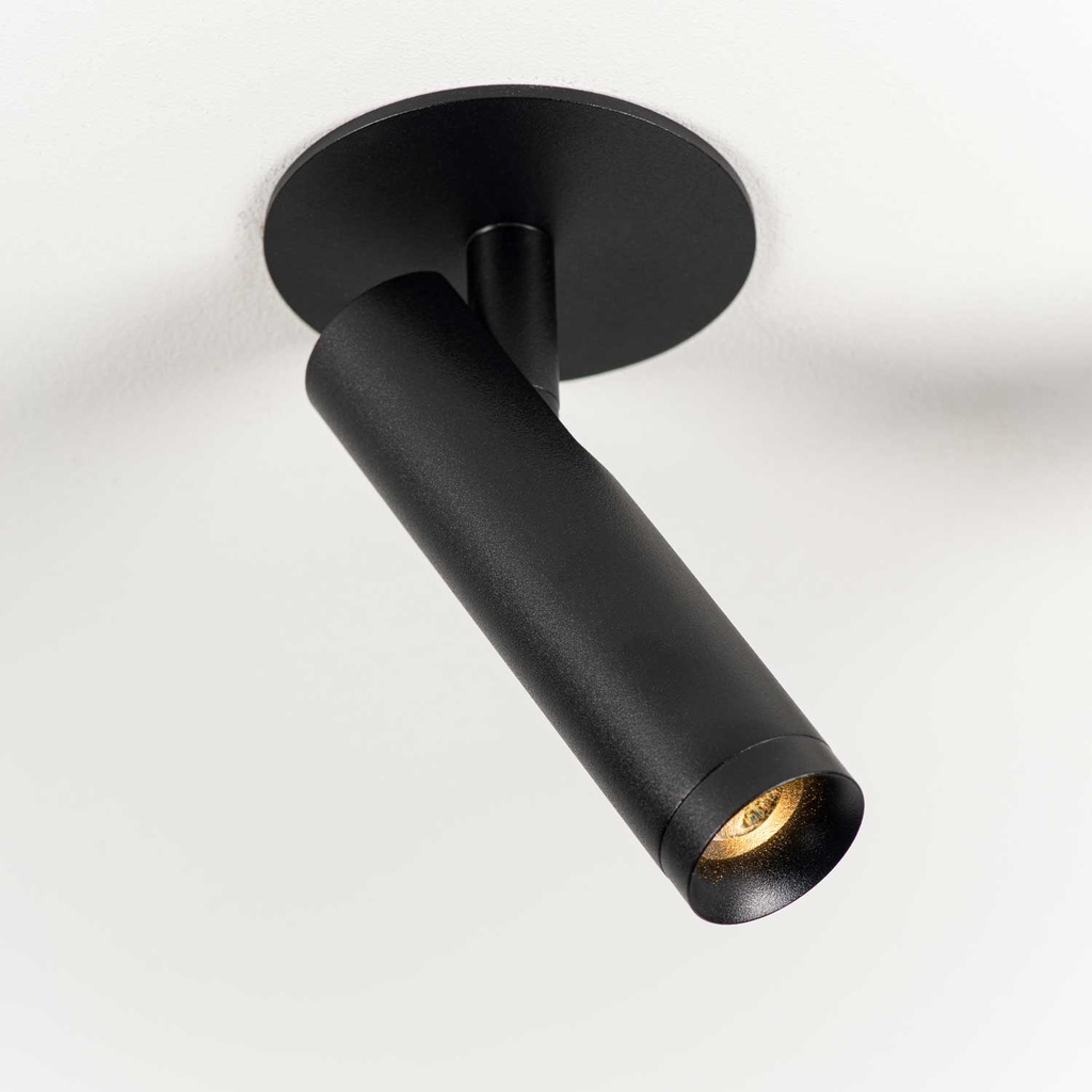 MFlask R 60 IN Deckeneinbaustrahler (2700K / CRI98 Sunlight, 002 – Schwarz)