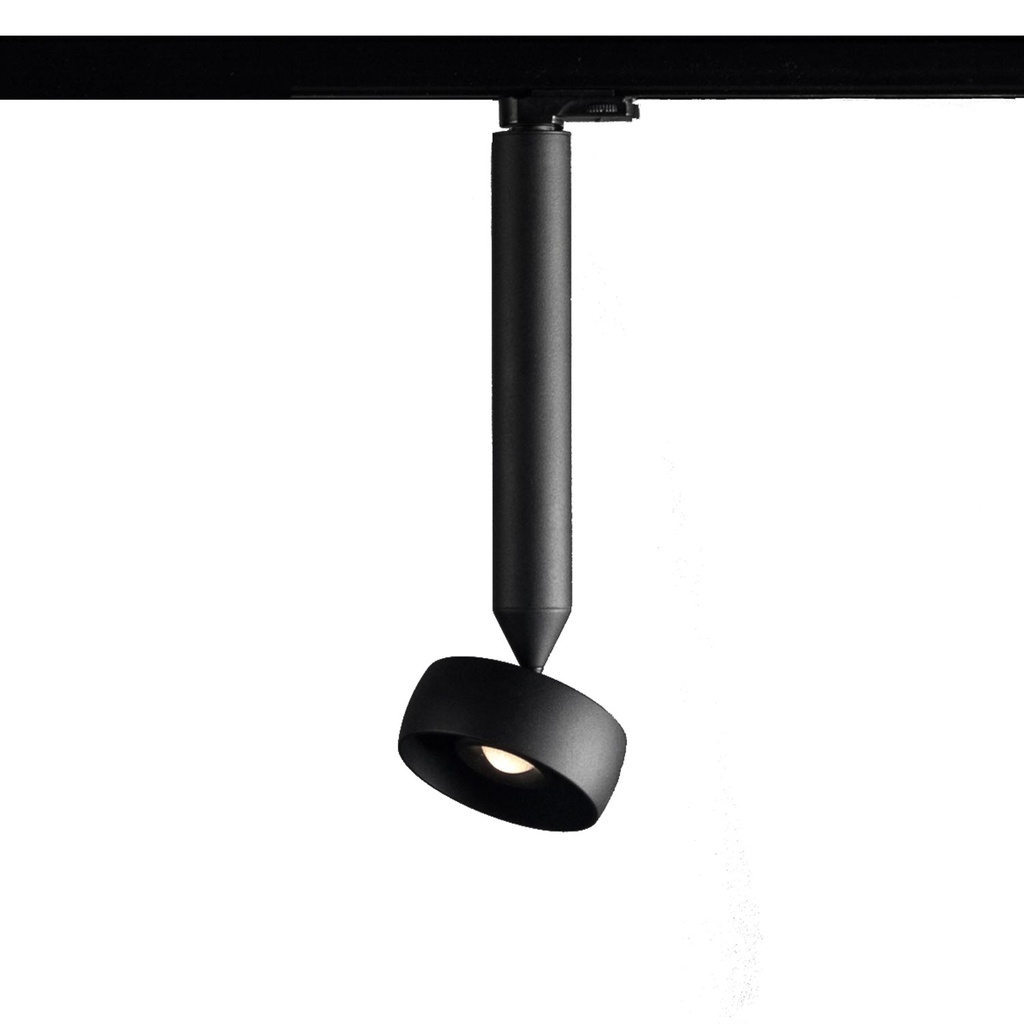 Myco 120 TRC Proyector colgante para carril 3 fases (2700K / CRI98 Sunlight, 002 – Negro, PH-CUT – Regulador de Fase)