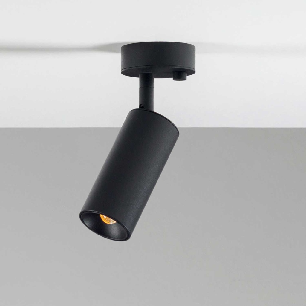 Qua+ R 13 ON Projecteur d'encastrement au plafond (2700K / CRI98 Sunlight, 002 – Noir)