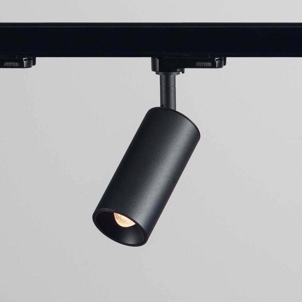 Qua+ R 13 TRC Foco de carril trifásico (2700K / CRI98 Sunlight, 002 – Negro, PH-CUT – Regulador de Fase)