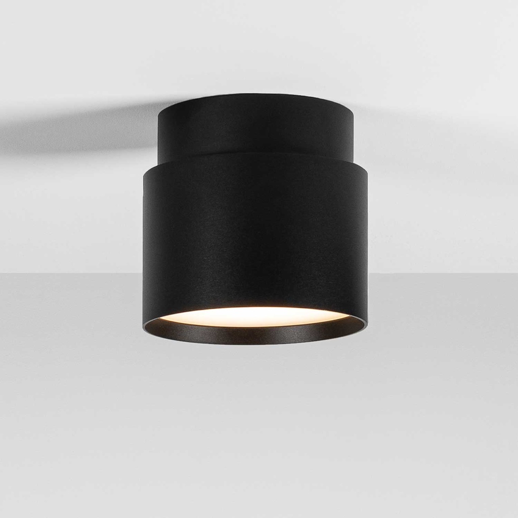 Reel ON Plafoniera da incasso (2700K / CRI95, 002 – Nero, PH-CUT – Dimmer di Fase, SOFT (Diffusore Opal))