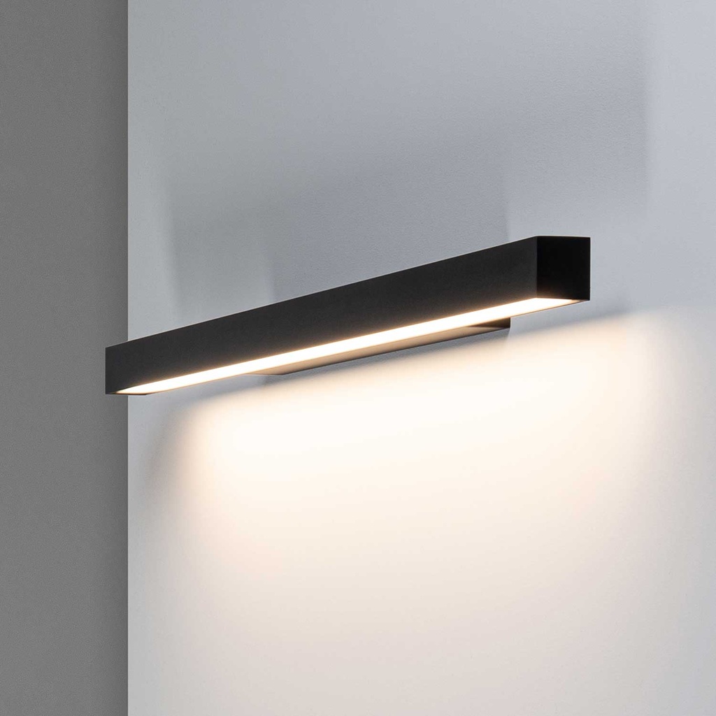 [22.2115.R16.002] Thiny Slim+ K Wandaufbauleuchte (2700K / CRI98 Sunlight, 002 – Schwarz, PH-CUT – Phasendimmer, 60, SOFT (opaler Diffusor))