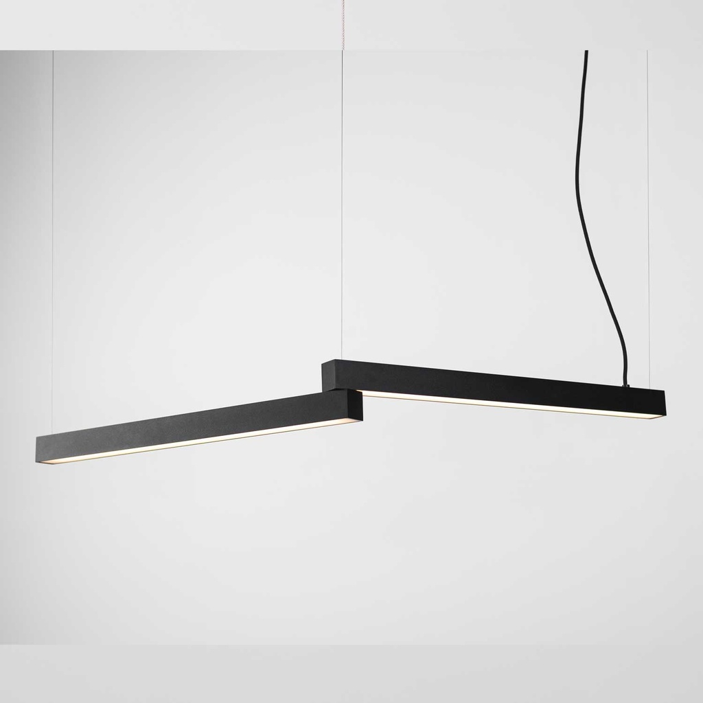 [22.4111.J16.002] Luminaria colgante modular Thiny Snake Z (2700K / CRI98 Sunlight, 002 – Negro, NO-DRV – Sin Controlador, 60, SOFT (Difusor Opal))