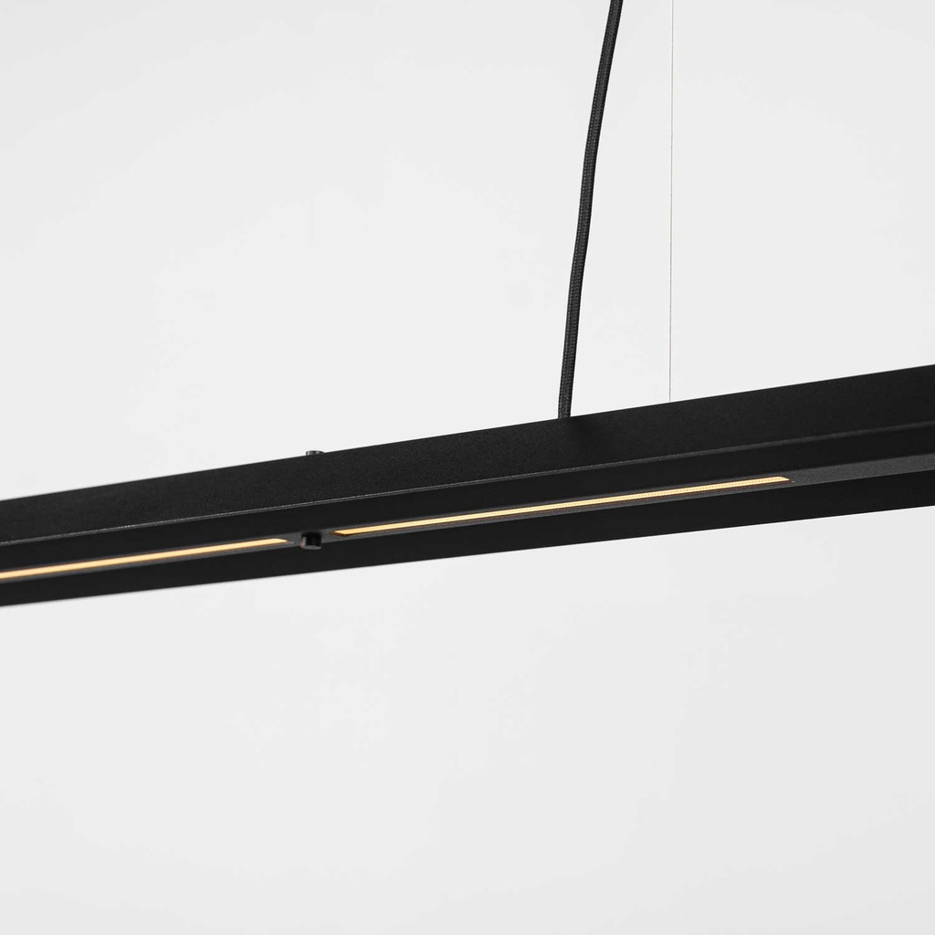 Vetric+ Luminaria de techo suspendida (2700K / CRI98 Sunlight, 002 – Negro, PH-CUT – Regulador de Fase)