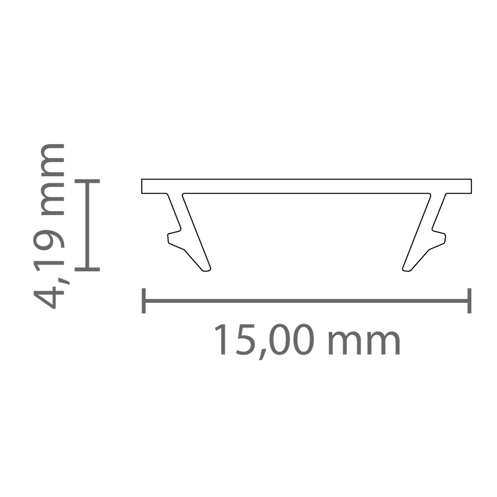 [432001015000] PC41_13 Cover FLAT f. LED Alu-Profile Exo-A1/A1F/A2/A2F | Polycarbonat (Schwarz RAL9005, 2M)