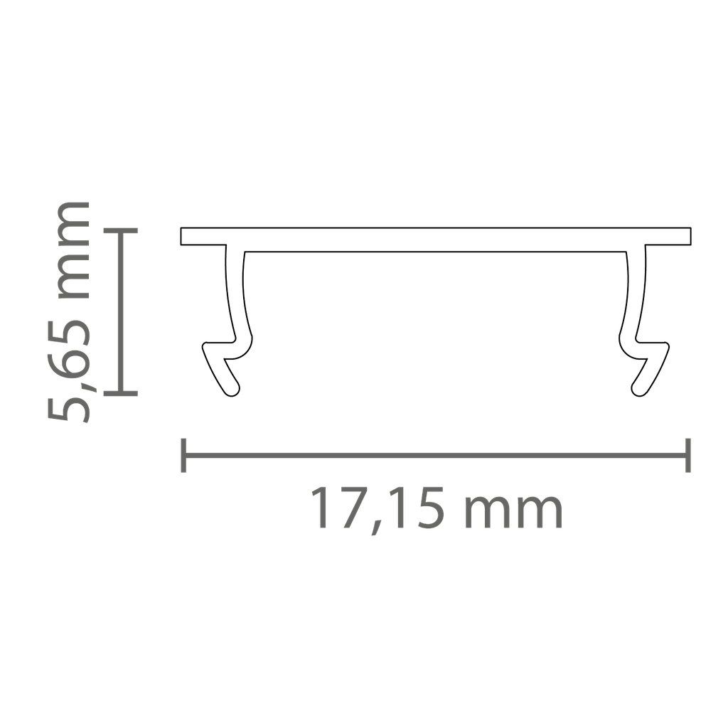 [431001020011] PC31_14 Cover FLAT f. LED Alu-Profile Exo-NLN1/NLN1F/NLN2/NLN2F | Polycarbonat (Schwarz RAL9005, 1M)