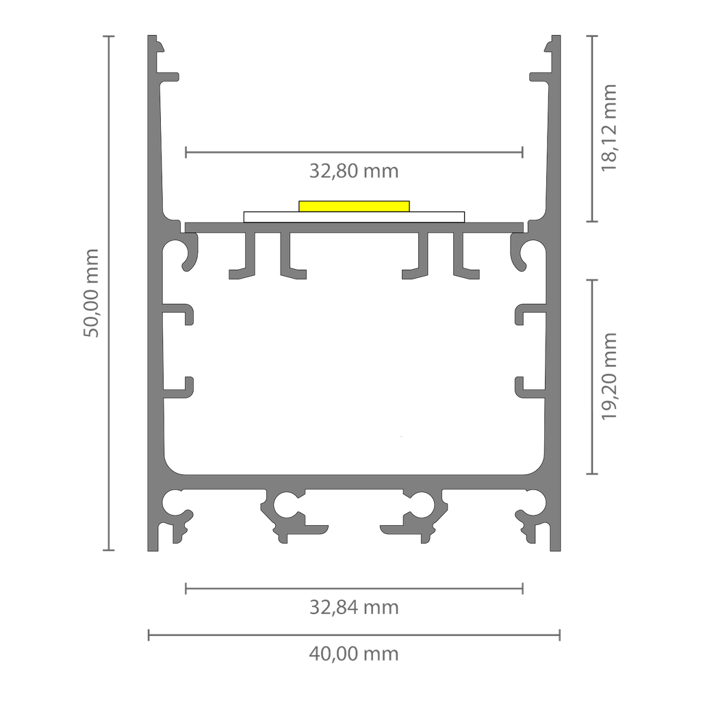 [612000732402] ILA21 INLAY F. EXO-TI1 LEUCHTEN PROFIL | LED MAX.32MM | SLEDGE (2M)