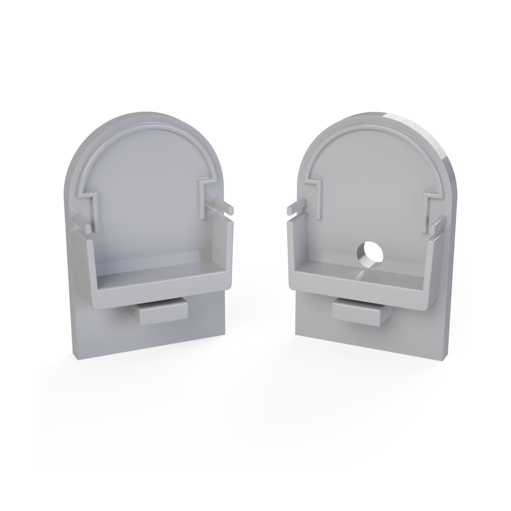 CAP-N4 Endkappe | HALF-ROUND | ohne Loch | aluminium-silber