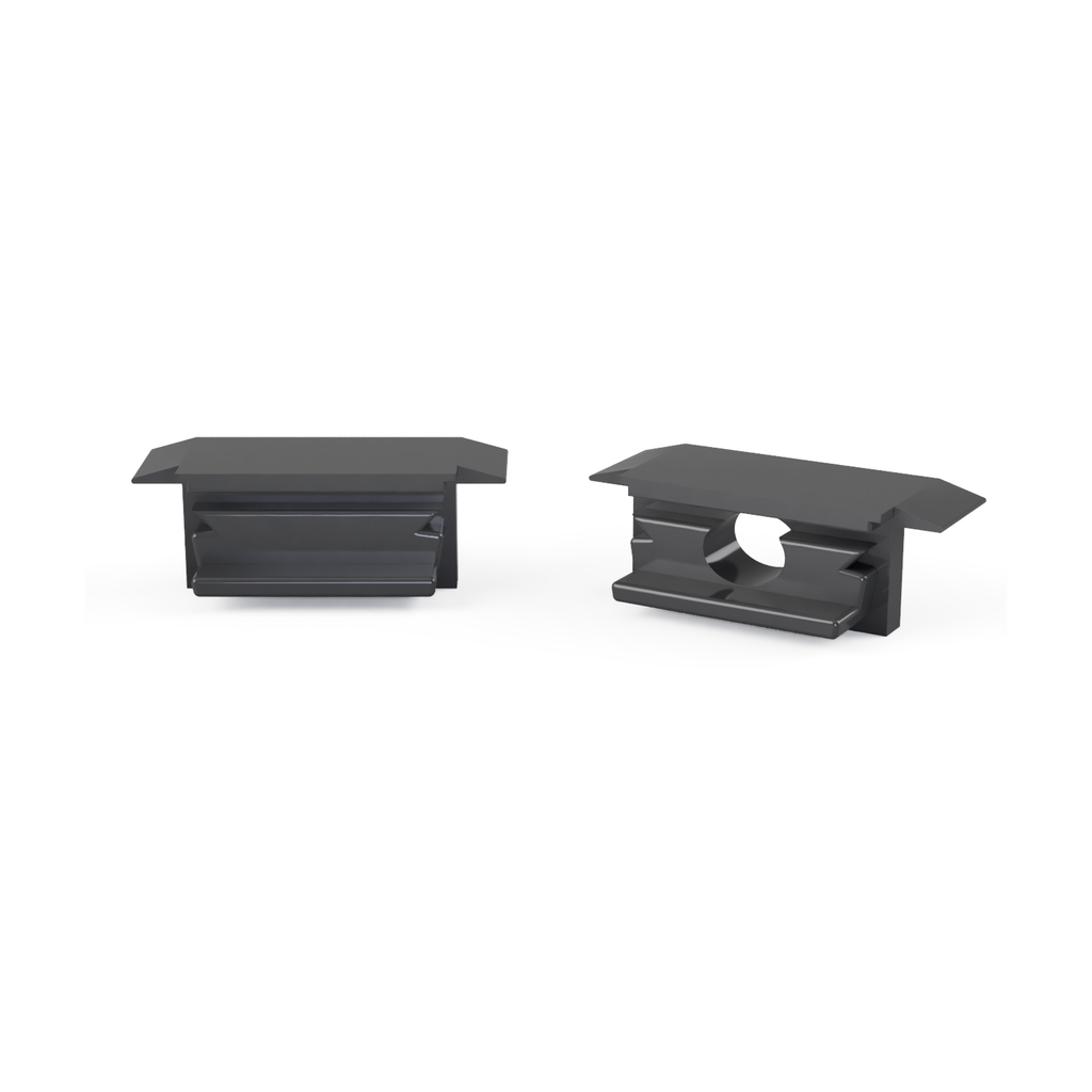 CAP-NLN1 Endkappe Möbelbau | mit Loch | weiss