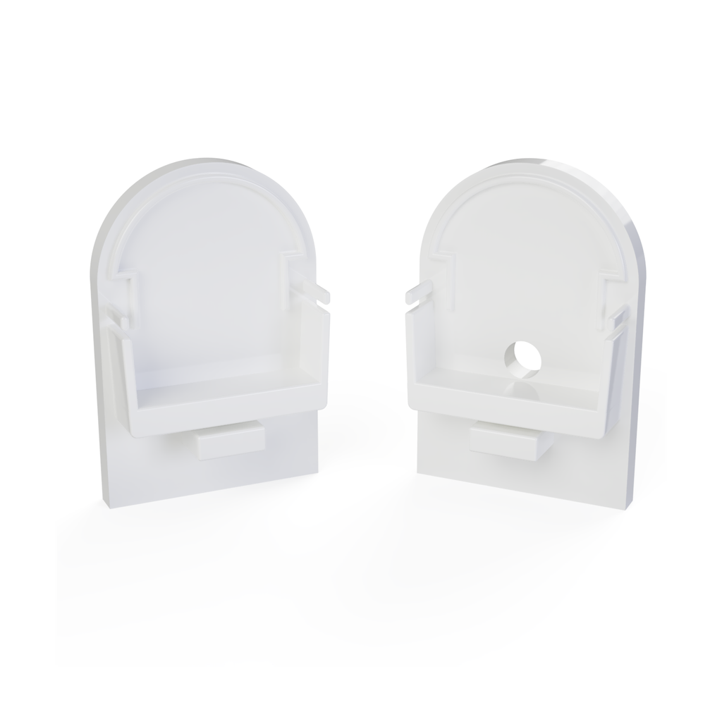 CAP-N4 Endkappe | HALF-ROUND | ohne Loch | weiss