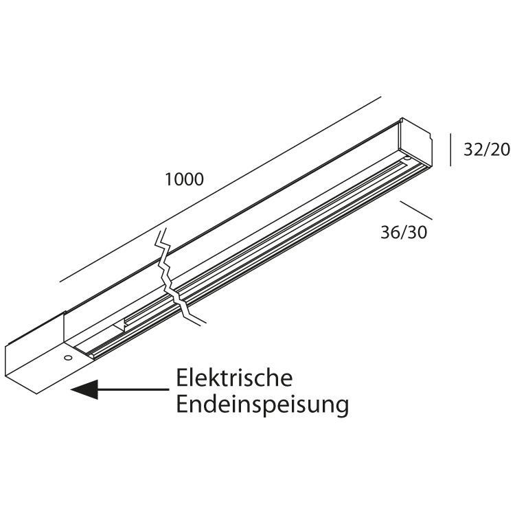 [8500] Set 3PH 1m Endeinsp. silber