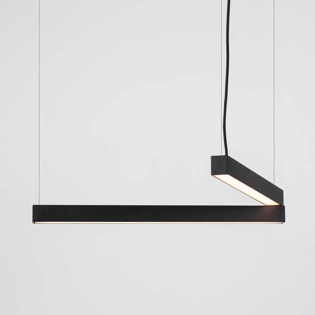 [22.4111.T16.002] Thiny Snake Z Pendelaufbauleuchte (60 cm, SOFT (Diffuseur Opal), DALI-2, 002/schwarz/RAL9005, 2700K / CRI98 Sunlight)