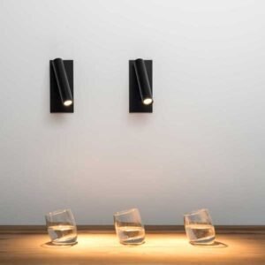 Wandaufbaustrahler MOI C ON, dreh- und schwenkbar, einstellbarer Abstrahlwinkel, integrierter Dimmer mit Flash-Memory und Sleeptimer